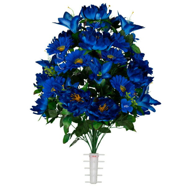Royal Blue Lillies and Daisies