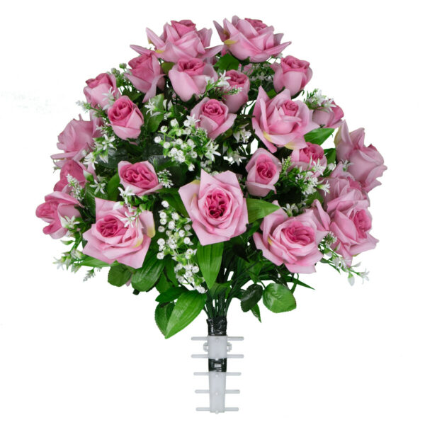 Medium Diamond Rose with Baby’s Breath - Any Occasion (Open Roses)