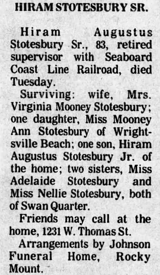 hiram stotesbury, sr